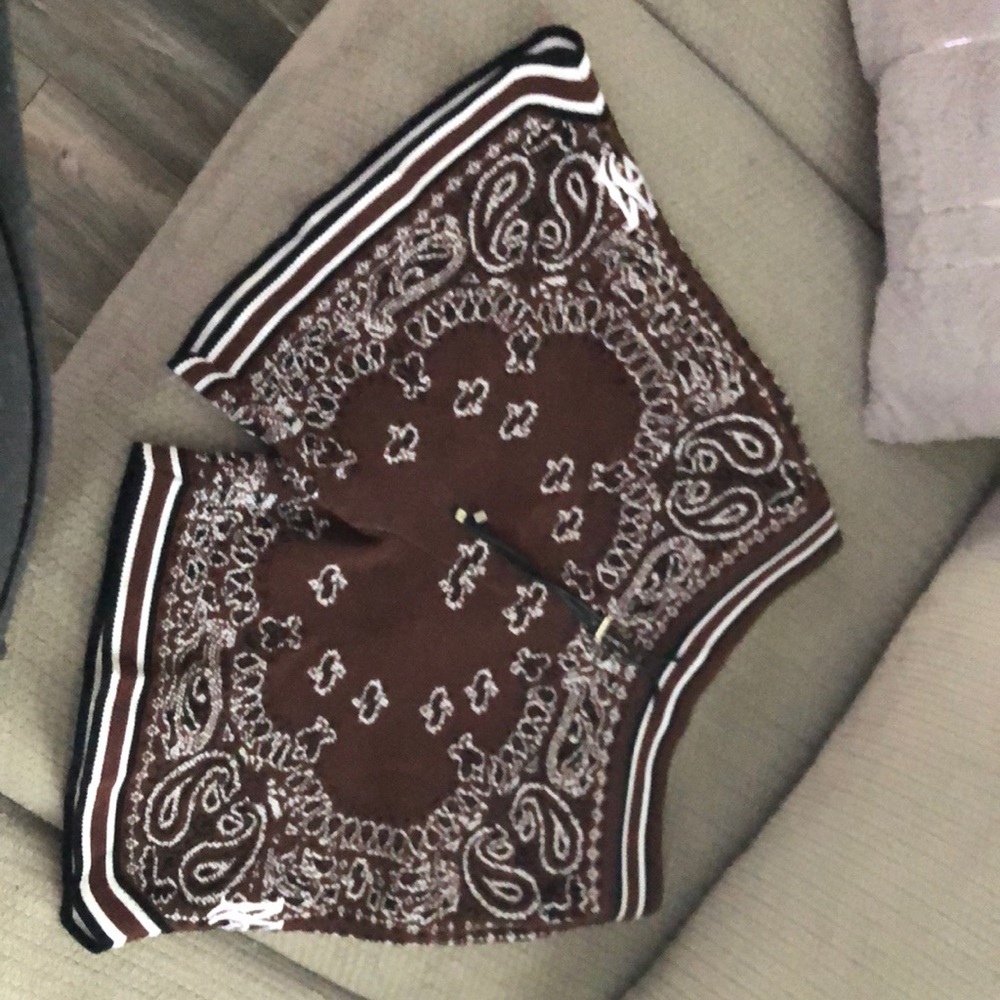 Amiri bandana shorts dark brown